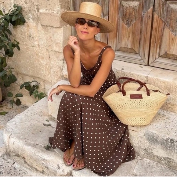 NWT Zara Polka Dot Midi Dress - Picture 6 of 16